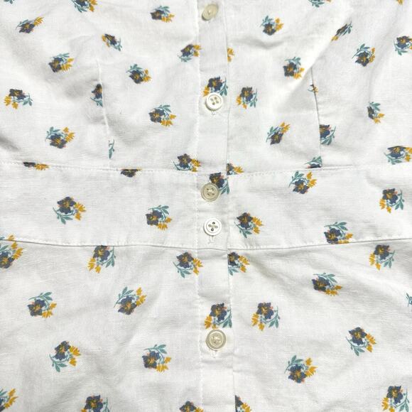 Gap | Women | Floral Tie Sleeve Spring Button Up Mini Dress - Picture 10 of 11